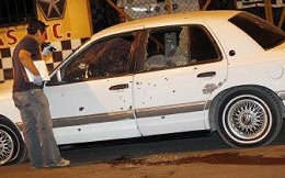 Bullet-Ridden Car in Juarez