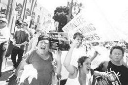 Mexican and Central American Illegal Aliens Protest in L.A.