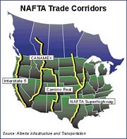 NAFTA Superhighway Corridors Map