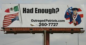 Outraged Patriots Billboard Damaged Vandalized 