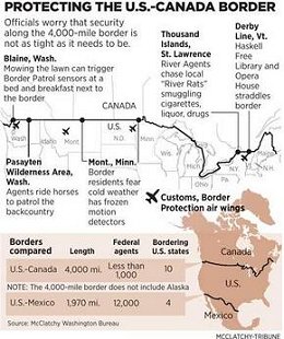 US Canada Border Map